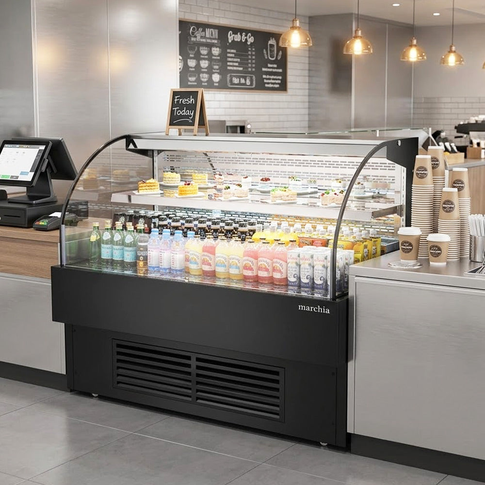 Marchia USTAR60G 60" Black Low Profile Open Air Cooler Grab and Go