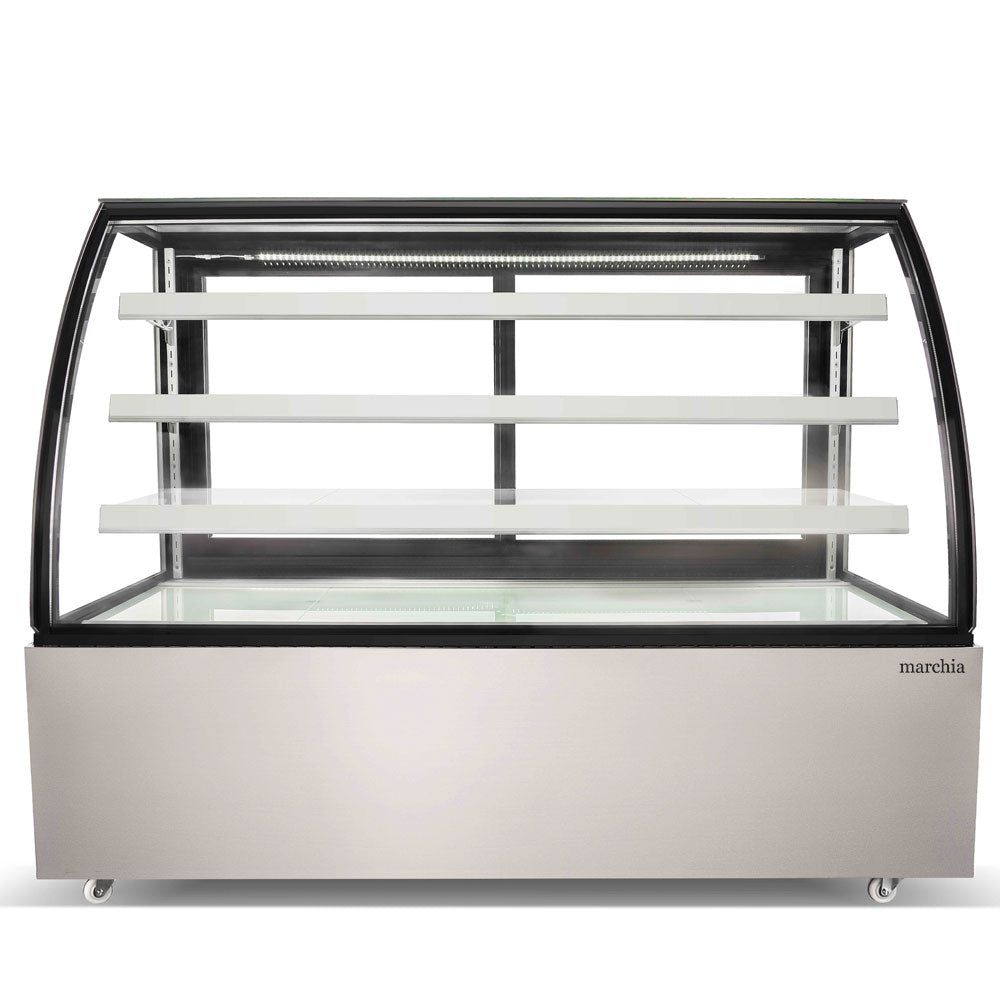 Marchia MBT72 72" Curved Glass Refrigerated Bakery Display Case, High Volume