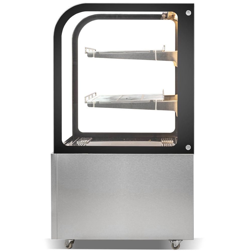 Marchia MH48 48" Curved Glass Heated Display Warming Case, Stainless Steel
