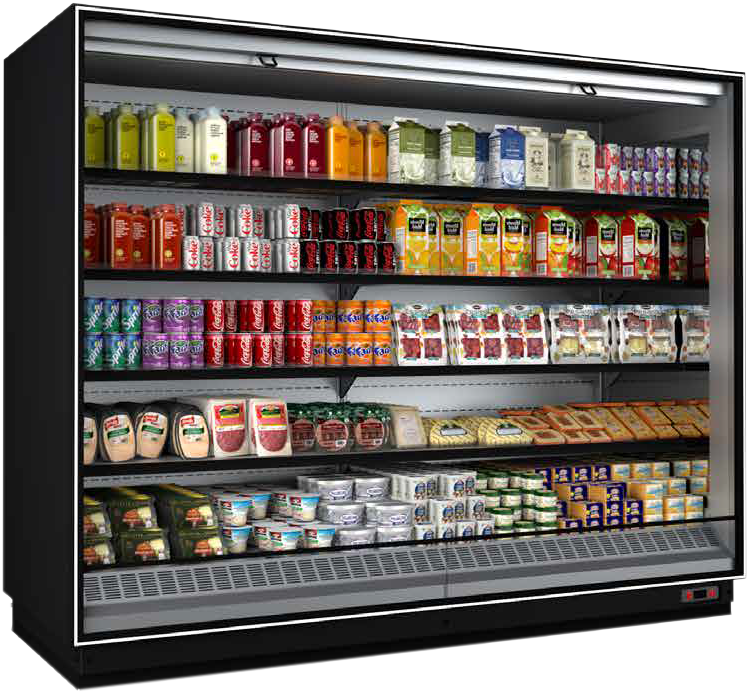 Miami Series Open Merchandiser, Remote, 29"D x 81"H x 12'-8"L