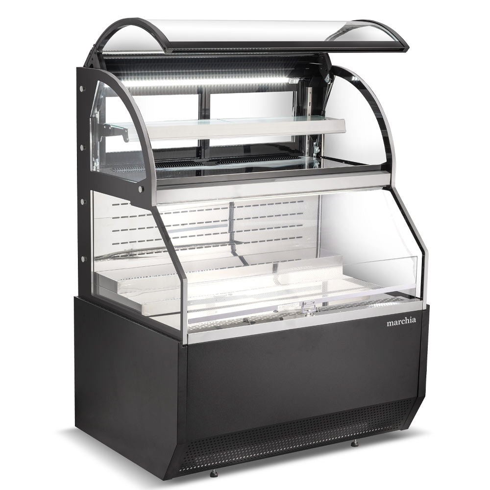 Marchia MSTAR48 48" Black Dual Service Open Air Display Case Merchandiser