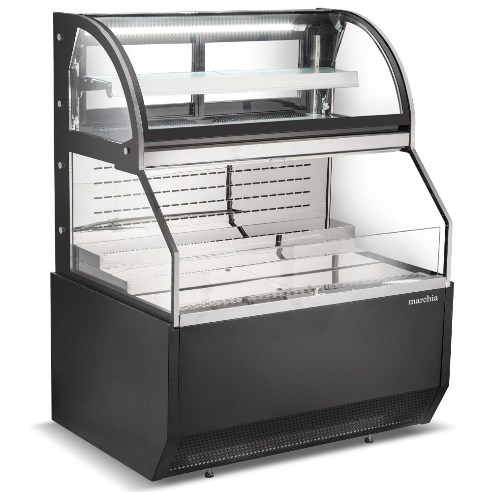 Marchia MSTAR48 48" Black Dual Service Open Air Display Case Merchandiser