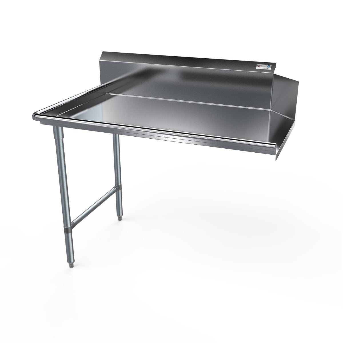 NBR Equipment CDT-72L 72" Clean Straight Dishtable w/ Left Table, 10" Backsplash, Galvanized Legs