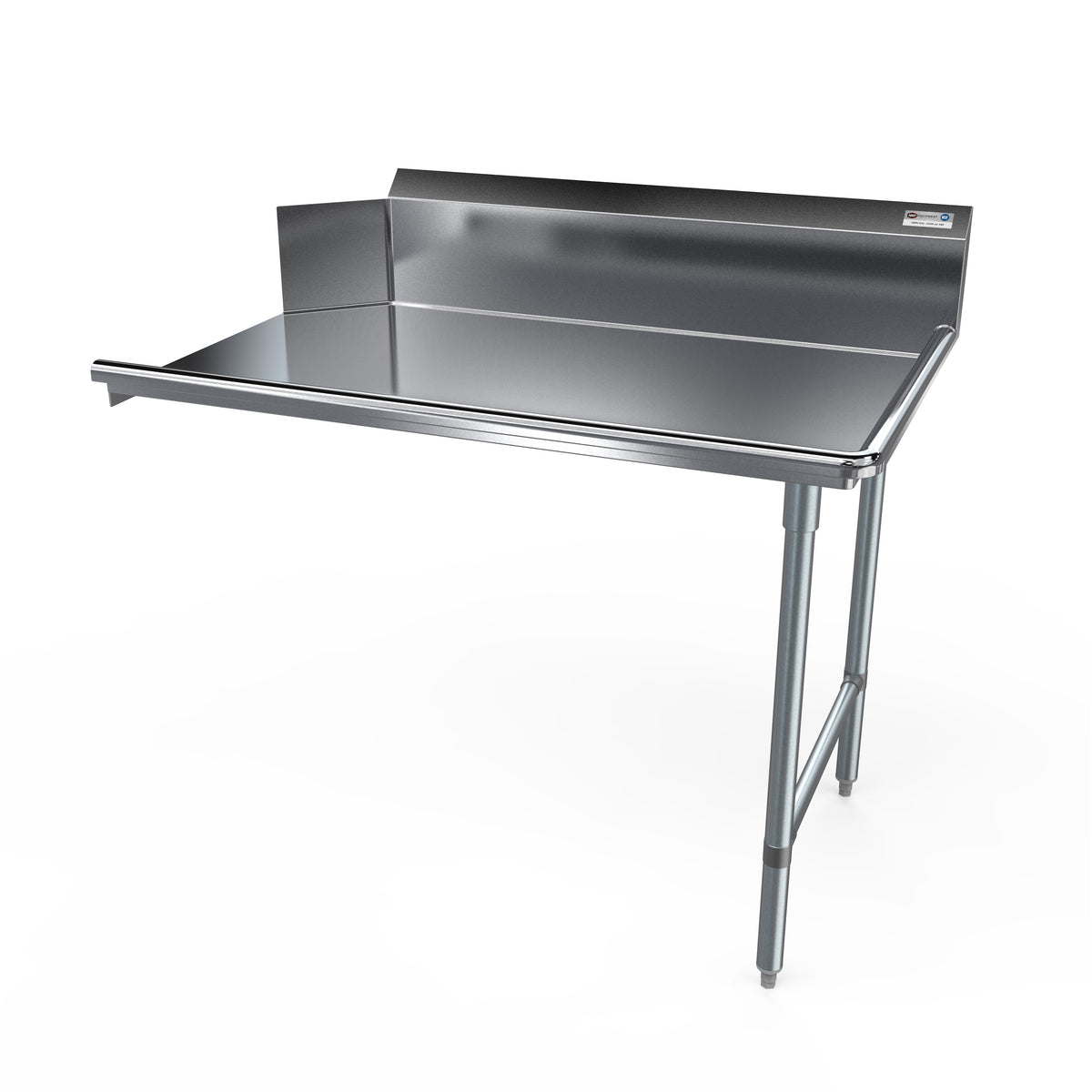NBR Equipment CDT-72R 72" Clean Straight Dishtable w/ Right Table, 10" Backsplash, Steel Legs