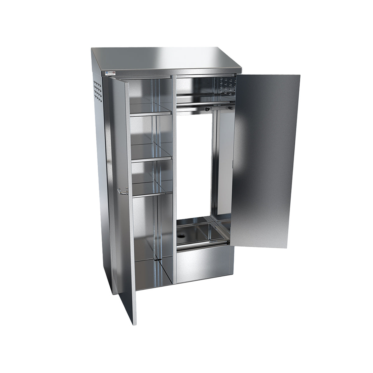 NBR Equipment MSC-4822R 47" Mop Sink Cabinet, 20"Wx16"L Bowl w/2 Hinged Doors and Right Mop Sink