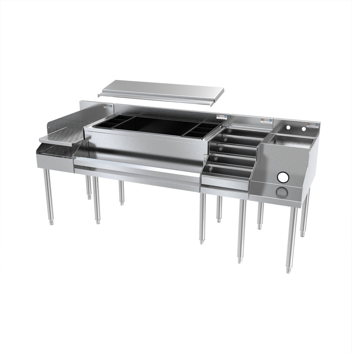 NBR Equipment N24-4DL72 Blender Station Underbar Ice Bin/Cocktail Station