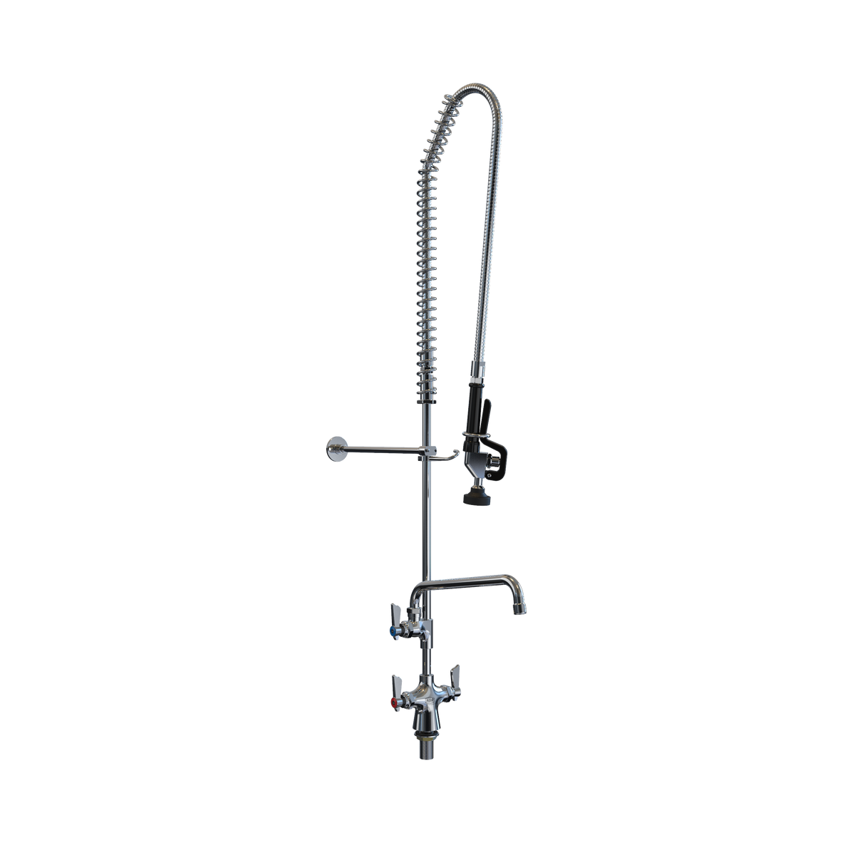 NBR Equipment P2D1S12-PU Single Hole, Deck Mount Pre-Rinse, 18" Riser
