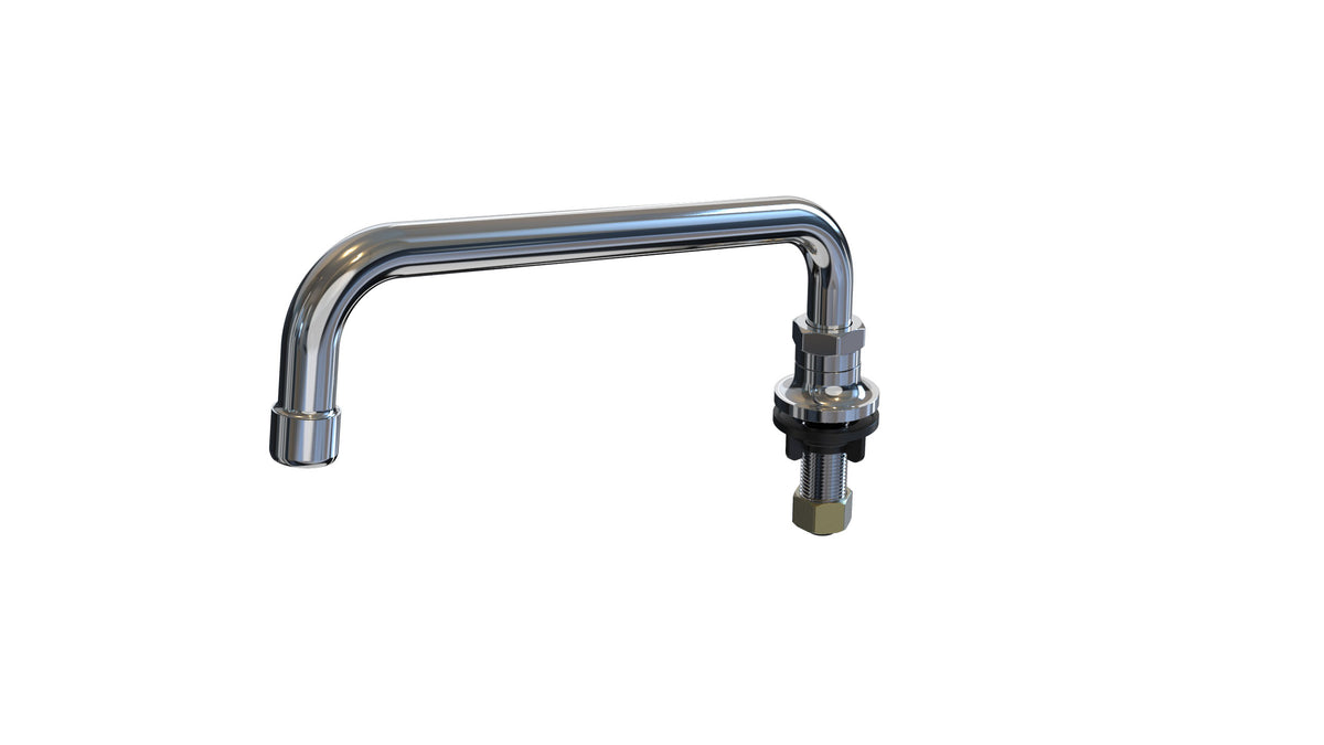 NBR Equipment P6DS16 Single Hole, Deck Mount Spout Base with 16" Swing Spout