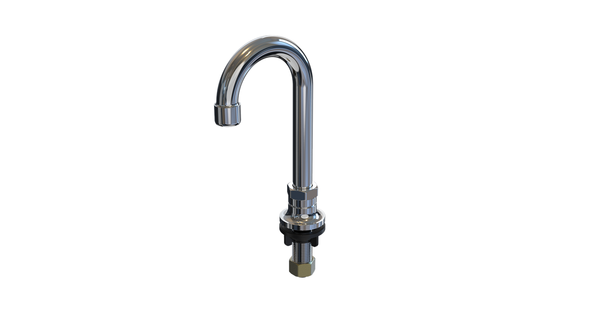 NBR Equipment P6DS8G Single Hole, Deck Mount Spout Base with 8" Goose Neck Spout