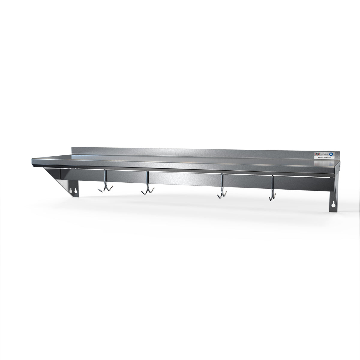 NBR Equipment PS-1272 Stainless Steel Wall Mount Shelf - 72"W x 12"D