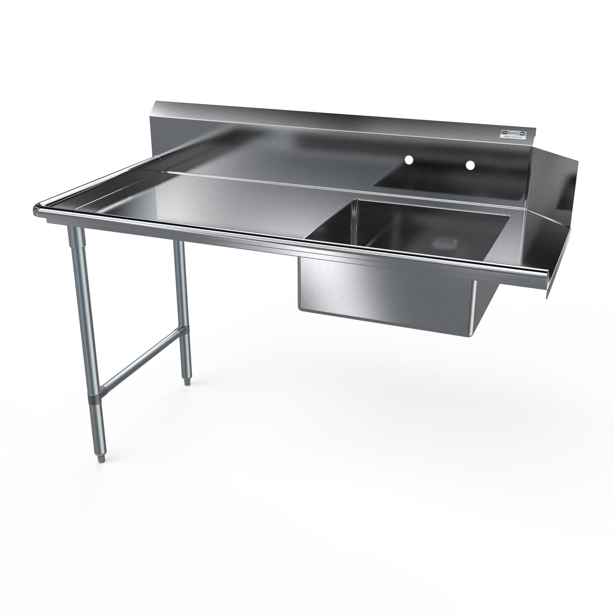 NBR Equipment SDT-36L Economy Soiled Dishtable w/ Straight Design, Left Table, Pre-Rinse Sink