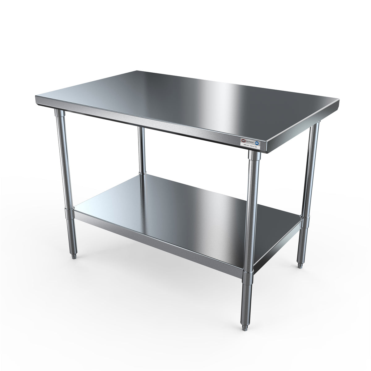 NBR Equipment TS-2418 24" Open Base Work Table, Stainless Steel Base / Flat Top
