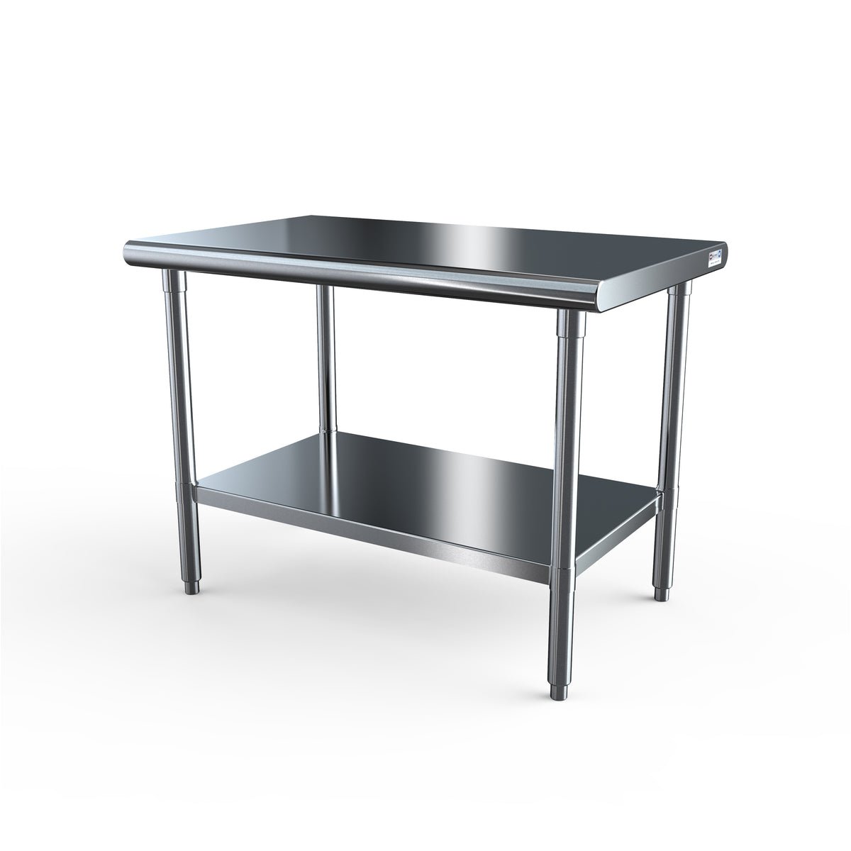 NBR Equipment TS6-3630 36" Open Base Work Table with Undershelf - Without Backsplash / 16 Gauge Top