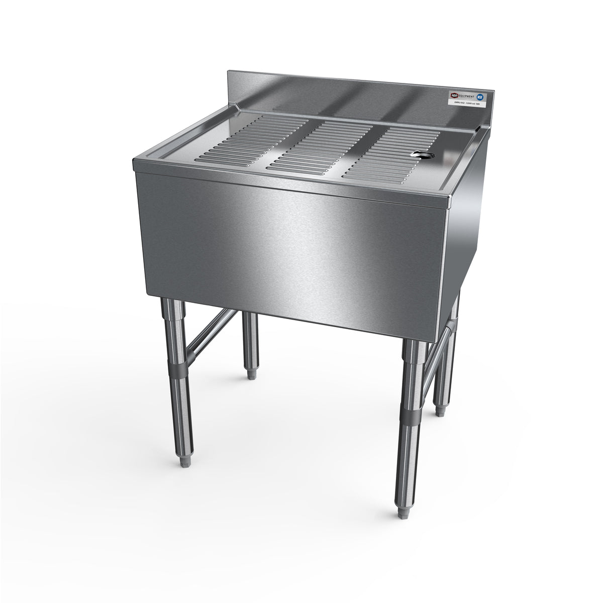 NBR Equipment UDB-2421 Slim-Line Underbar Drainboard, Freestanding