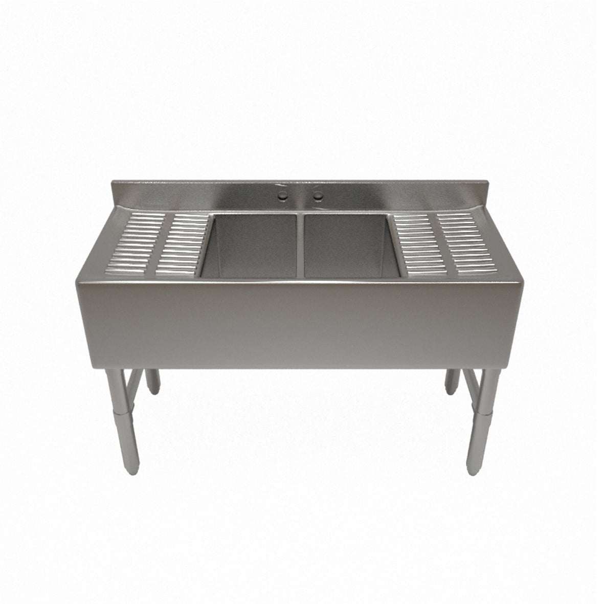 NBR Equipment UW-3-101410-84LR Premium Slim-Line Underbar Sink Unit, 3 Compartment w/ 2 Drainboards