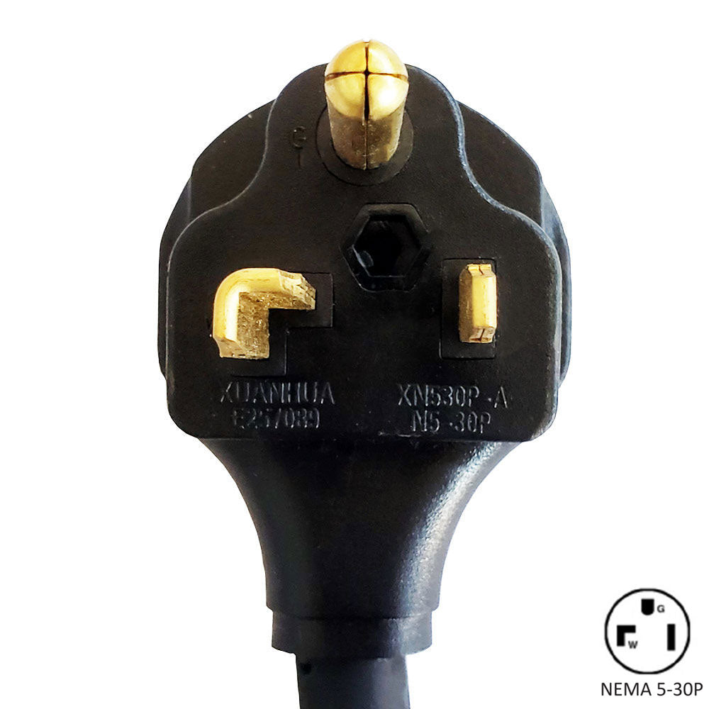Coldline SOC-61-W white open air merchandiser, close-up of the NEMA 5-30P plug