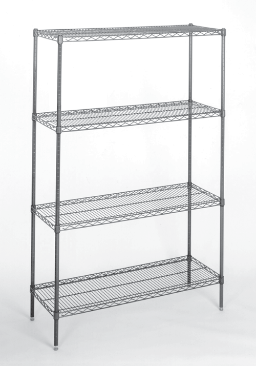 Norlake Green-Kote walk-in shelving — representative four-tier system image; SSG610-3 is a 3-tier kit