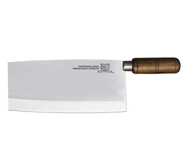 Omcan 10557 Premium Cleaver Knife, 8" Stainless Steel Blade, Wood Handle, Wood