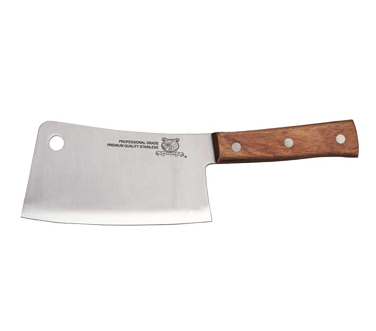 Omcan 10561 Cleaver Knife - 9" Stainless Steel Blade, Wood Handle, Classic Kitchen Cutlery