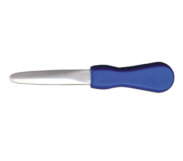 Omcan 11523 Oyster & Clam Knife, 3-3/4" Blade, Blue Plastic Handle - Ideal for Shellfish Opening