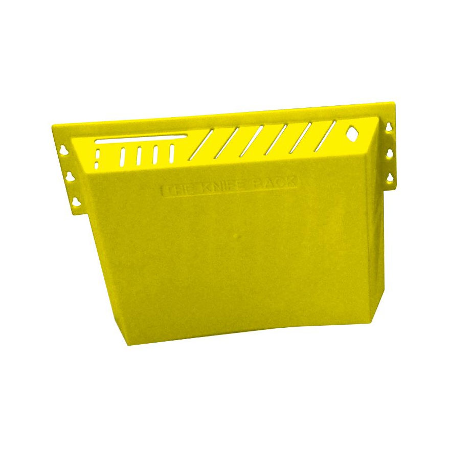 Omcan 11544 Kitchen Knife Rack, Yellow Plastic, Holds 12 Knives, 1 Cleaver & 1 Steel, 14 Slots | 12.5" Wide