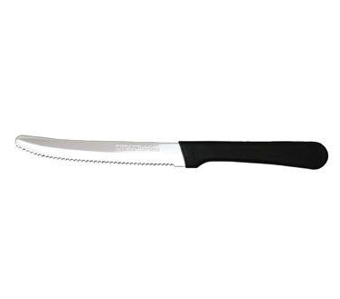 Omcan 11548 Table Steak Knife - Narrow 4" Blade, Stainless Steel, Black Handle - Set