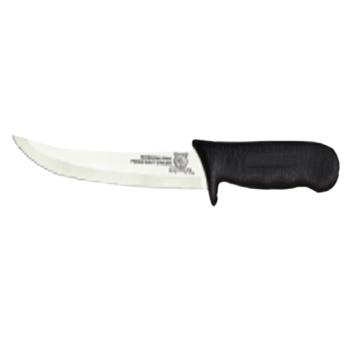 Omcan 11564 Boning Knife - 6" Curved Stainless Steel Blade, Black Handle, Stamped, Greban C-A