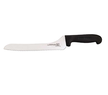 Omcan 12427 Bread Slicer 9" Wave Edge, Stamped Stainless Steel Blade, Black Plastic Handle