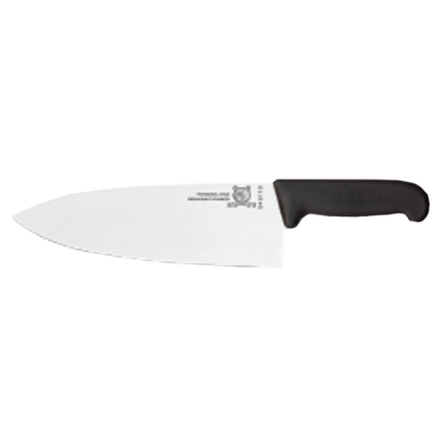 Omcan 12861 10" Forged Cook Knife, Stainless Steel Blade, Black Plastic Handle, Medium Size