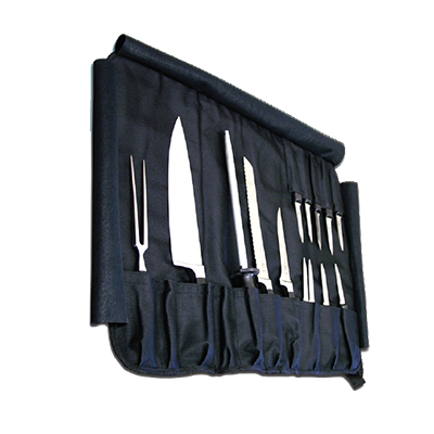 Omcan 12912 Soft Roll Knife Bag, Nylon Construction, Black Color, Protective Carry Case | 0" Wide
