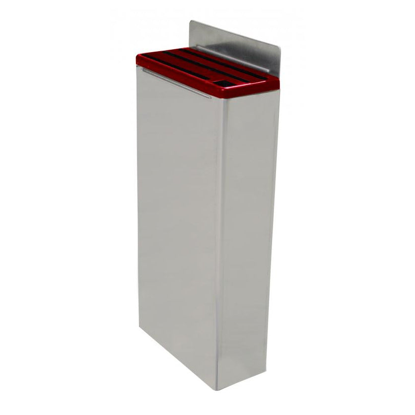 Omcan 12918 Knife Rack, Stainless 4-Slot with Red Insert, Holds 3 Knives + Sharpening Steel | stainless steel