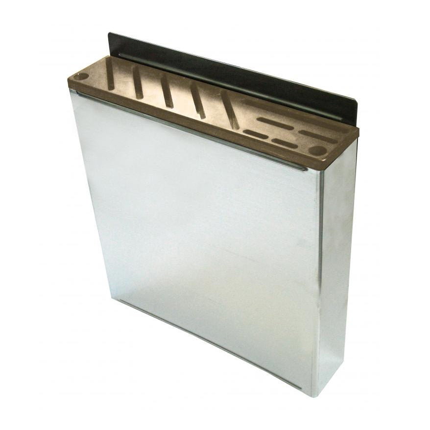 Omcan 12933 Stainless Steel Knife Rack with Tan Insert, Holds 10 Knives + 2 Steels, 12 Slots