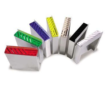 Omcan 12935 Knife Rack, Stainless Steel, White Insert, Holds 10 Knives & 2 Steels, 12 Slots