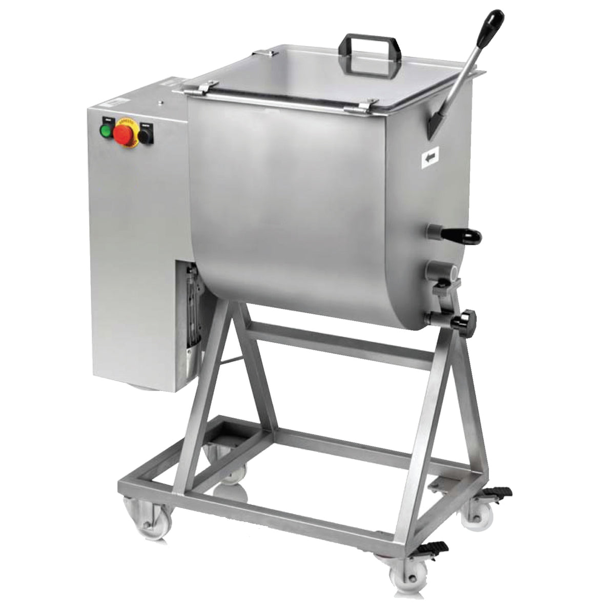 Omcan 13159 MM-IT-0050 Electric Meat Mixer, 110 lb (50 kg) Capacity, Stainless Steel Tilting Tank, 1.5 HP, 1120 W, 220 V | 31.5" Wide