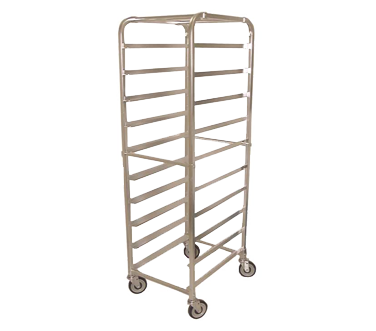 Omcan 13500 Mobile Full Size End Load Pan Rack w/ (10) 18" x 26" Pan Capacity, Curved Top | aluminum