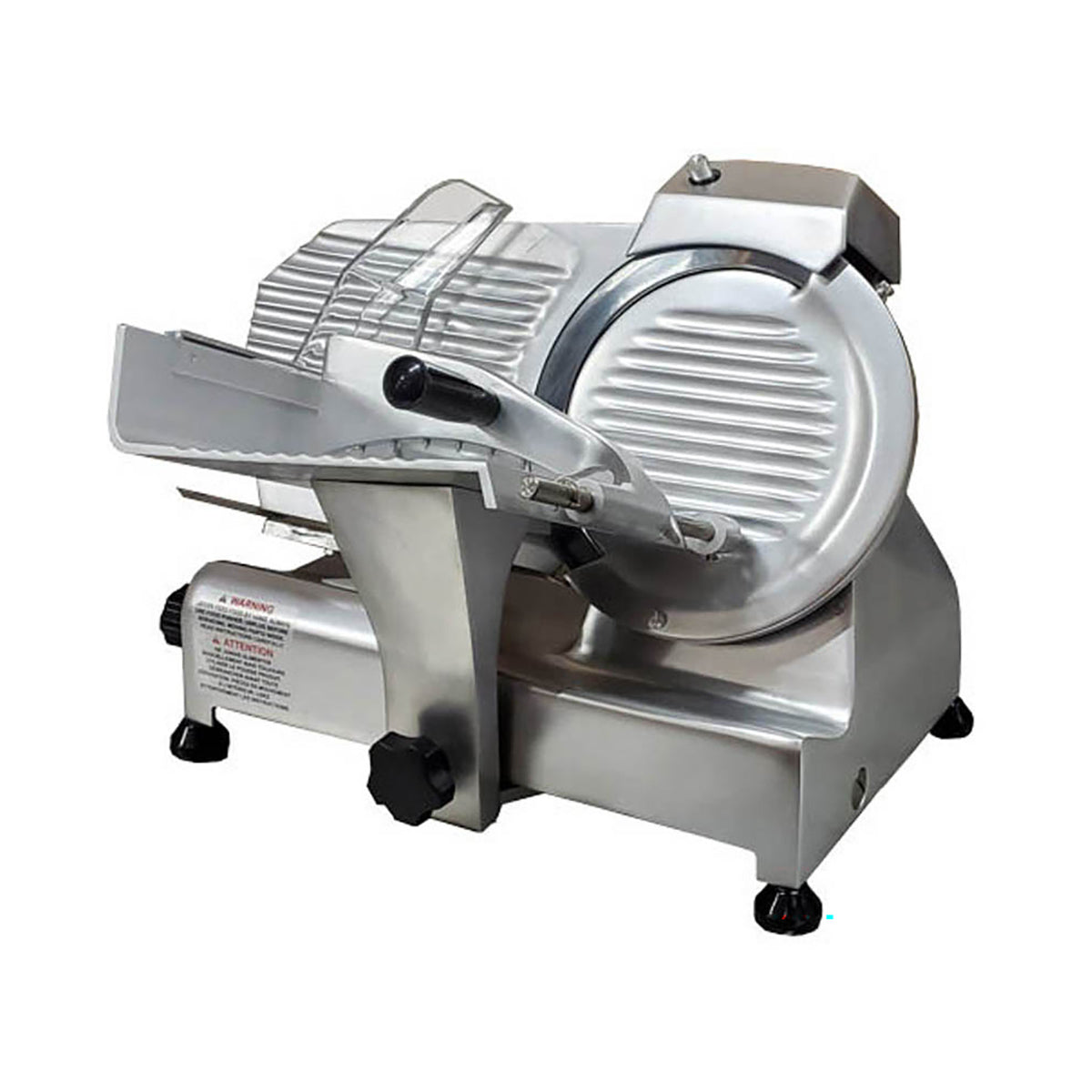 Omcan 13616 Meat Slicer - 9" Carbon Steel Blade, Belt-Driven, 1/4 HP, 120V 60Hz, Anodized Aluminum