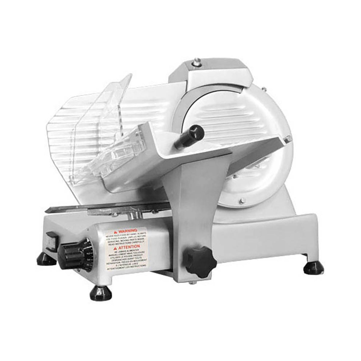 Omcan 13616 Meat Slicer - 9" Carbon Steel Blade, Belt-Driven, 1/4 HP, 120V 60Hz, Anodized Aluminum