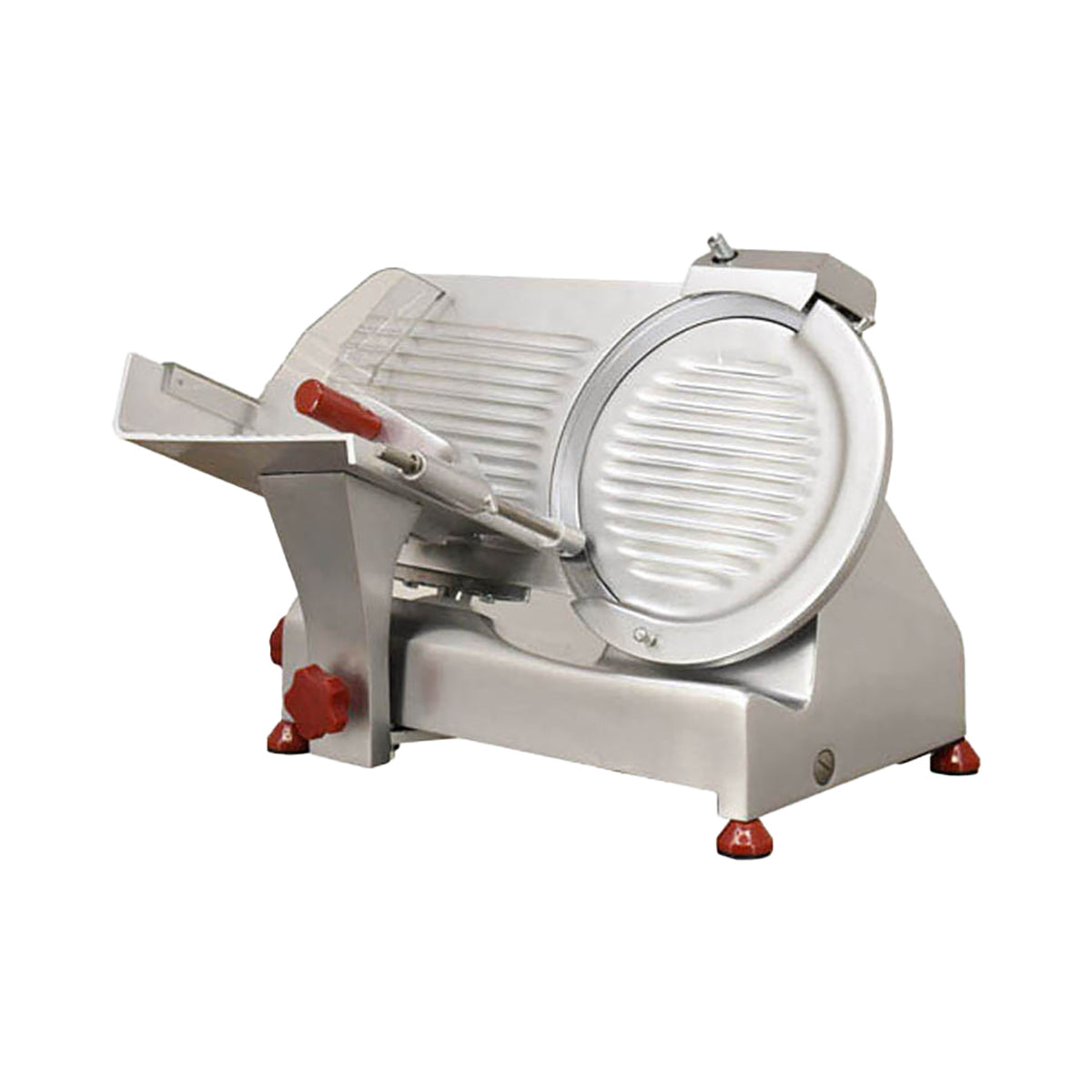 Omcan 13623 Elite Meat Slicer - 10" Carbon Steel Blade, Belt Manual Gravity Feed, 1/4 HP 120V 60Hz, Aluminum Body | anodized aluminum