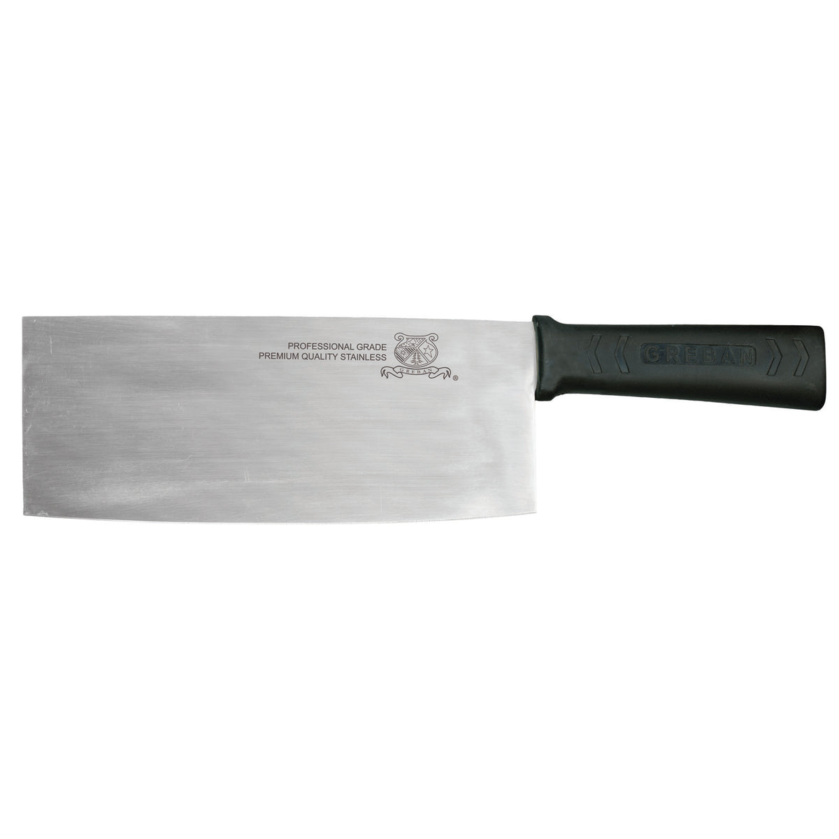 Omcan 16816 Chinese Cleaver Knife, 8" Stainless Steel Blade, Black Polypropylene Handle