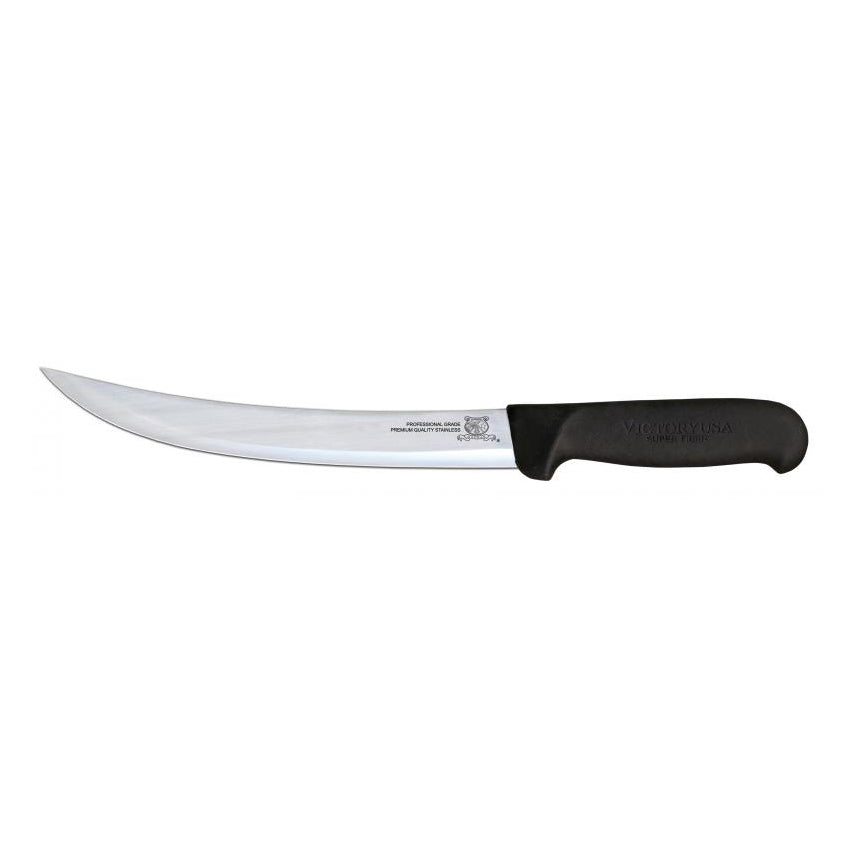Omcan 16857 Breaking Knife - 10" Granton Edge, Stainless Steel Blade, Black Plastic Handle