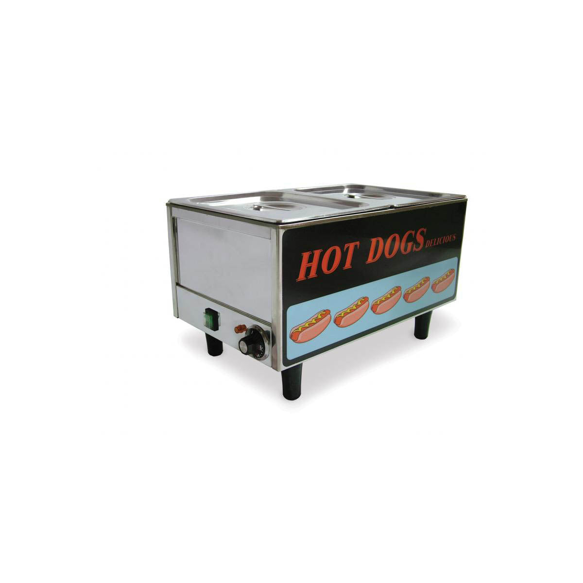 Omcan 17133 (Fw-Tw-3050) Hot Dog Steamer, Table Top | 21.25" Wide