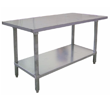 Omcan 17580 48" Open Base Work Table with Open With Undershelf,Without Backsplash / 18 Gauge Top