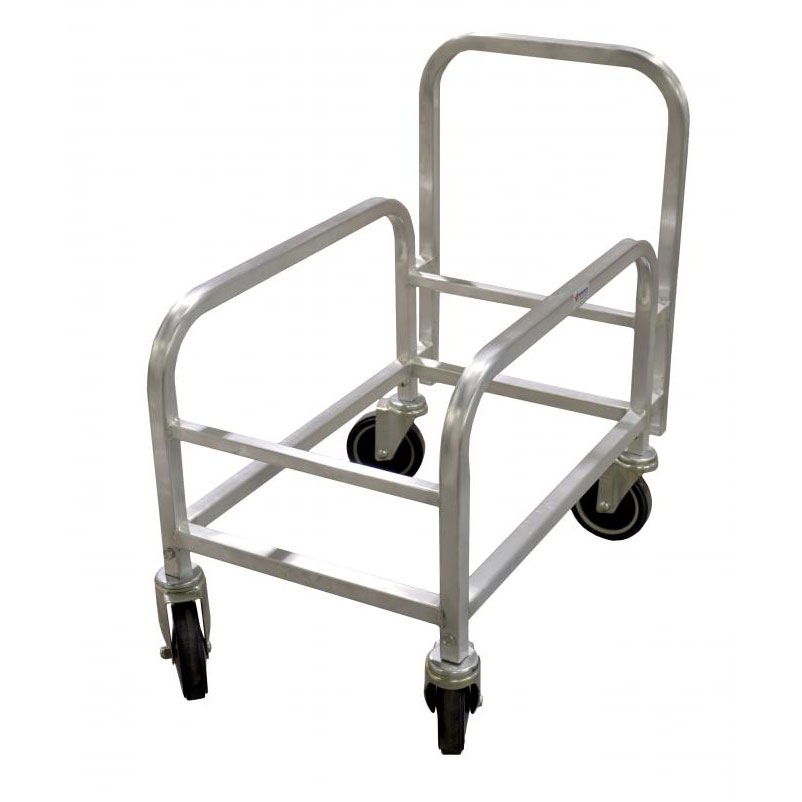 Omcan 18315 Cart - Aluminum, 24-33" Height, 5" Casters, Mobile, Handle, 1 Lug, Knock-Down