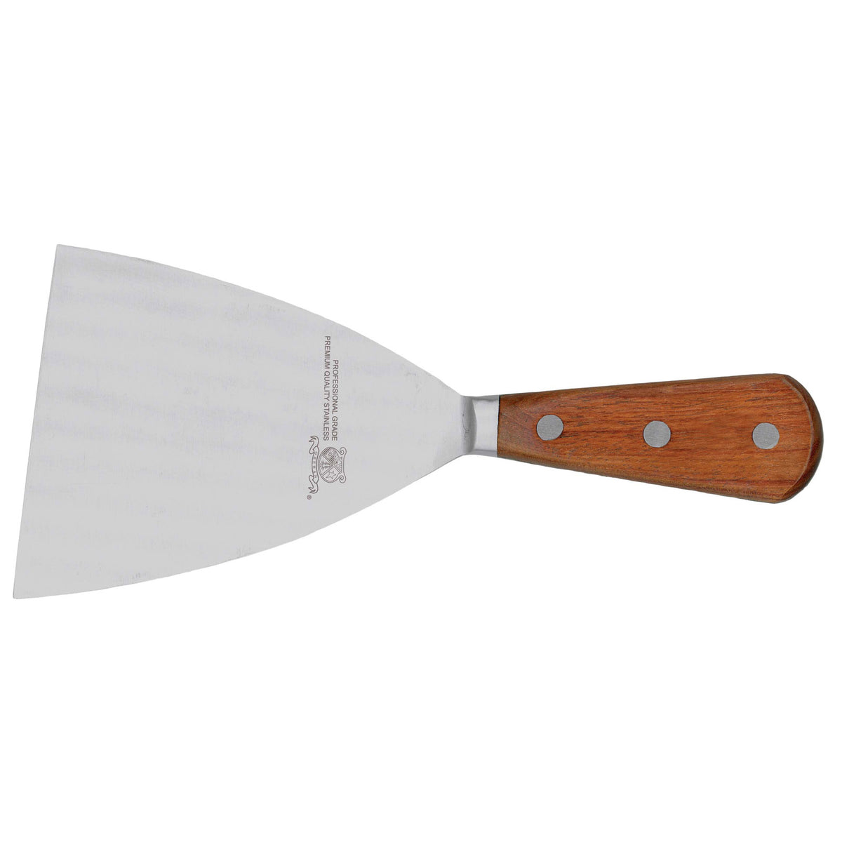 Omcan 18316 Pan Scraper - 4" x 5" Stainless Steel Bowl Scraper With Wood Handle - Smallware