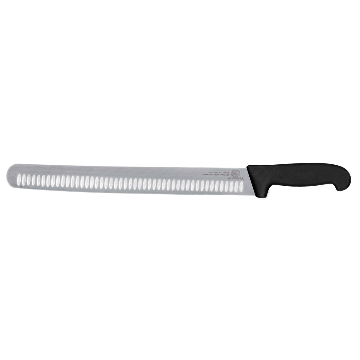 Omcan 18620 Slicing Knife, 14" Granton Edge Blade, Stamped, Super Fiber Black Handle