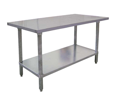 Omcan 19137 36" Open Base Work Table with Undershelf - Without Backsplash / 20 Gauge Top