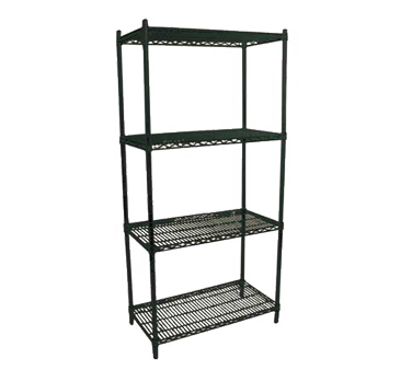 Omcan 20147 Wire Shelving Unit, 48"W x 24"D, Green Epoxy Coated, NSF Certified
