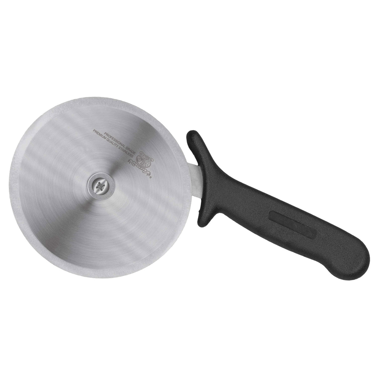 Omcan 20428 Pizza Cutter - 5" Stainless Steel Wheel, Black Plastic Handle, R-Style Design