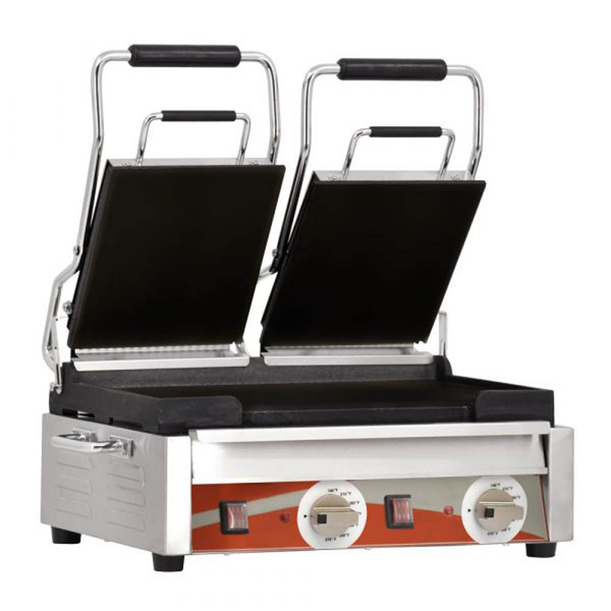 Omcan 21466 Double Sandwich Panini Grill w/ 18" x 10" Smooth Plates, 220V