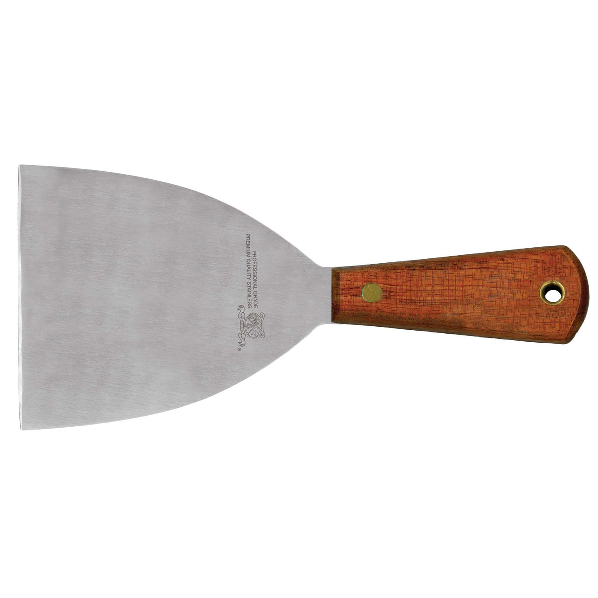 Omcan 23738 Pan Scraper Dough Cutter, 4" Wood Handle, Stainless Steel Blade, Skull Design